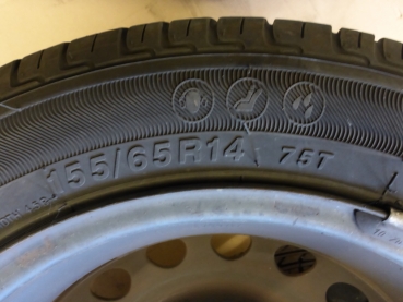 Preview: Kompletträder Sommerreifen 155/66R14-Citroën C1 (PM_, PN_) 1.4 HDi