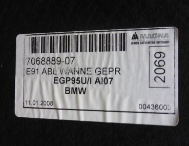 Preview: Ablagewanne 7068889 Laderaumwanne-BMW 3er Touring (E91) 318d